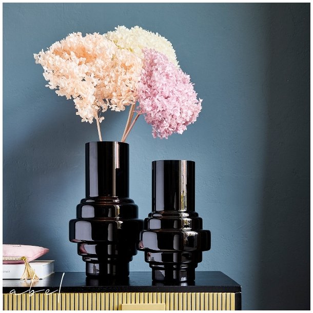 Glassvase sort 2 strrelser