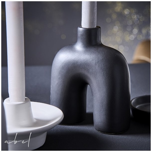 Arc Candle Holder Black/White
