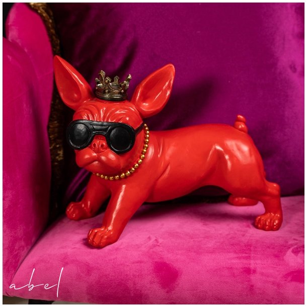 Frenchie w. Sunglasses Red