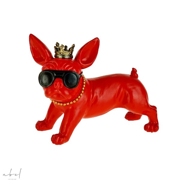 Frenchie w. Sunglasses Red