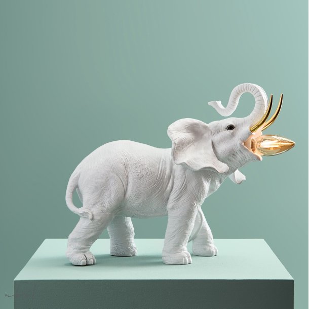 Elefanten Dumbo bordlampe Gull og hvit