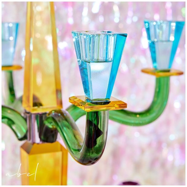 Fancy Crystal Lysestake for 5 lys 60 cm