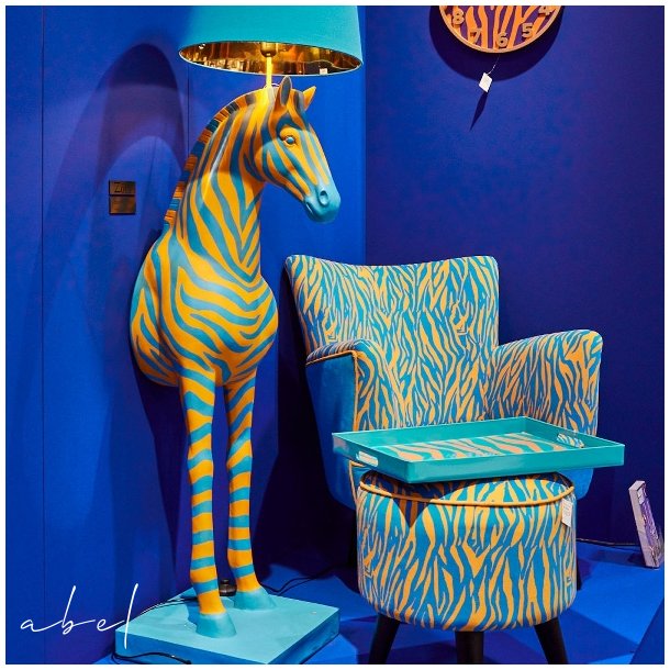 Zora gulvlampe bl/orange