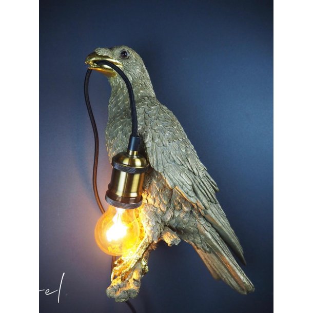 Crow Lampe i gull og sort